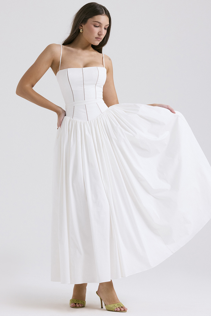 Gabriella — Robe Mariage Invitee Corset Midi Elegante Multi-Style