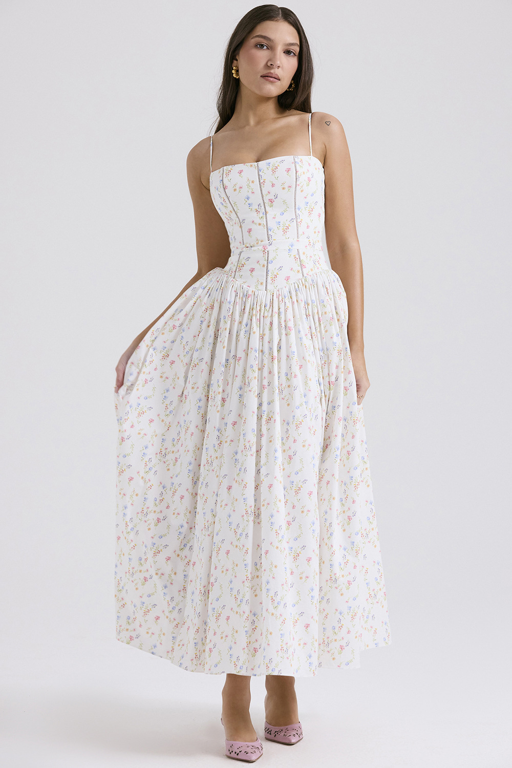 Gabriella — Robe Midi Corset Mariage Invitee Elegante Multi-Style