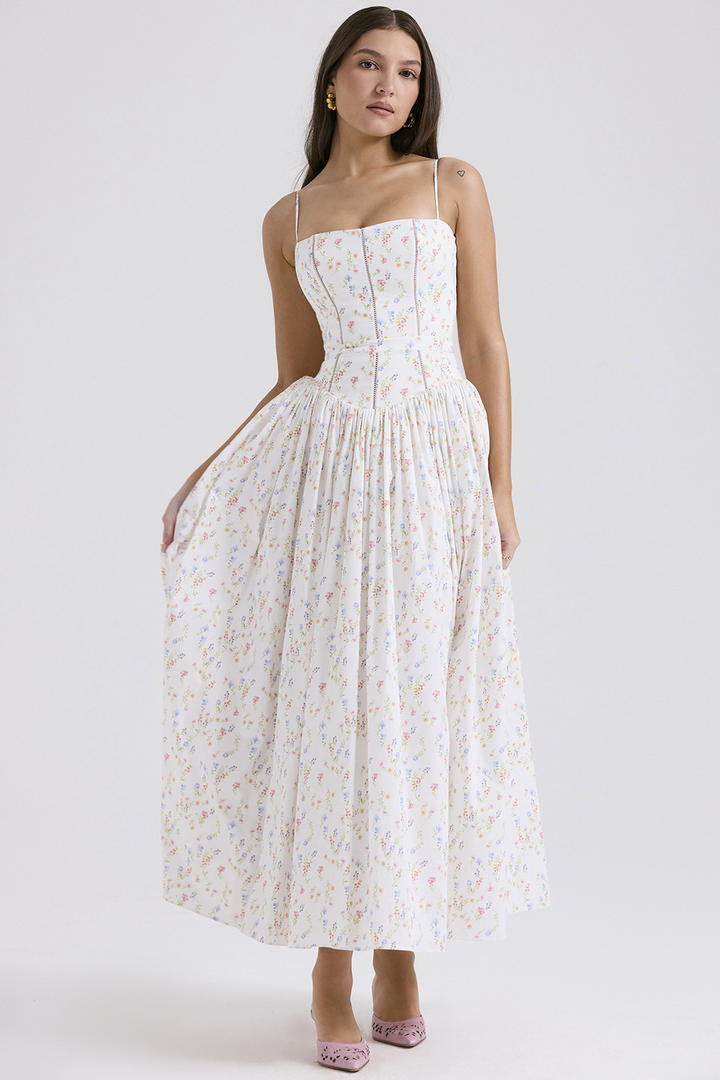 Gabriella — Robe Midi Corset Mariage Invitee Elegante Multi-Style