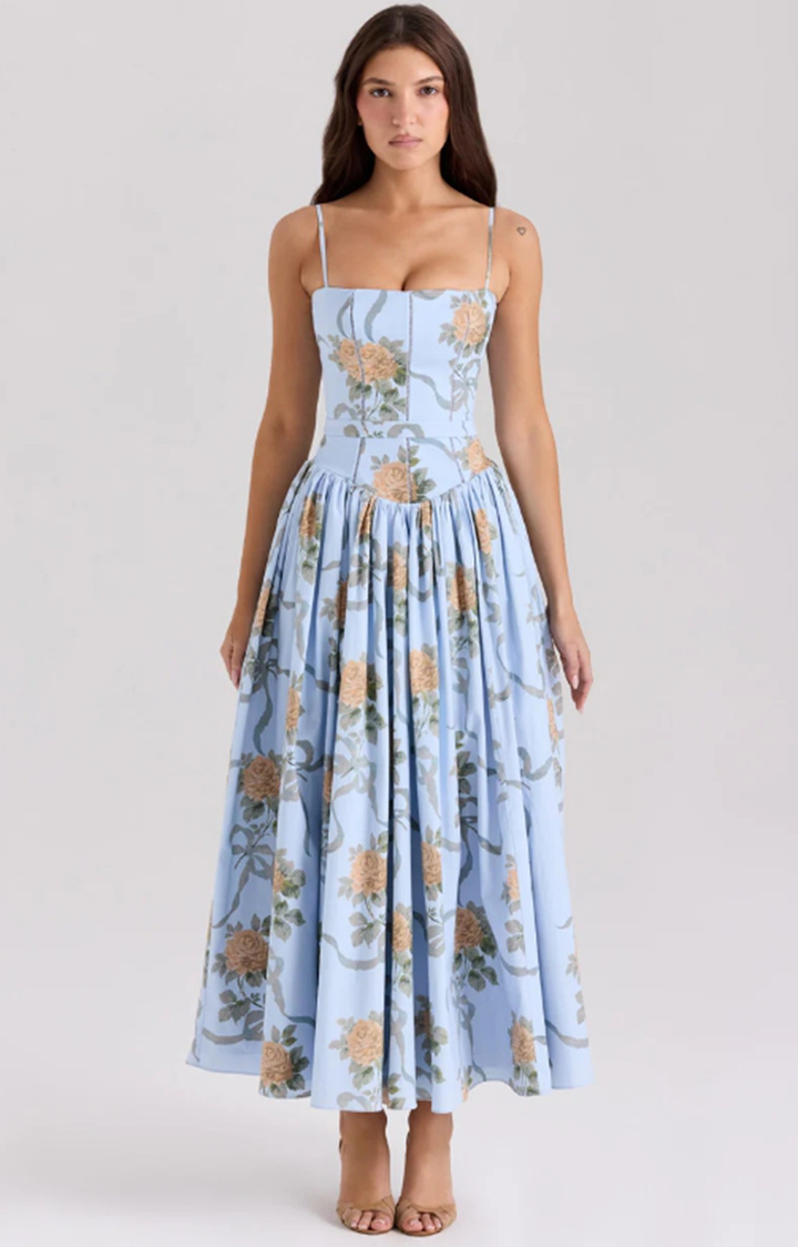 Gabriella — Robe Mariage Invitee Corset Midi Elegante Multi-Style