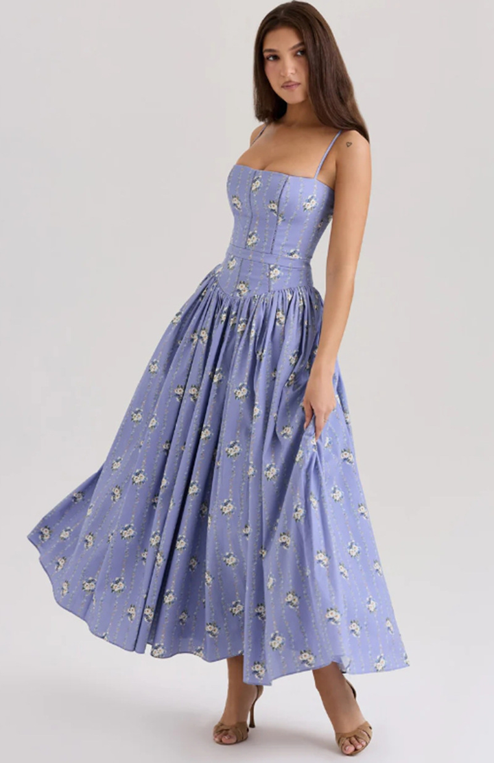 Gabriella — Robe Mariage Invitee Corset Midi Elegante Multi-Style