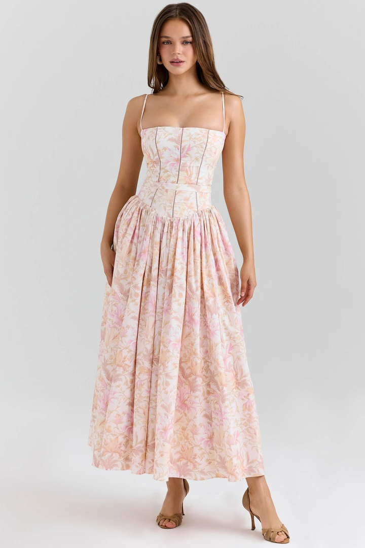 Gabriella — Robe Mariage Invitee Corset Midi Elegante Multi-Style