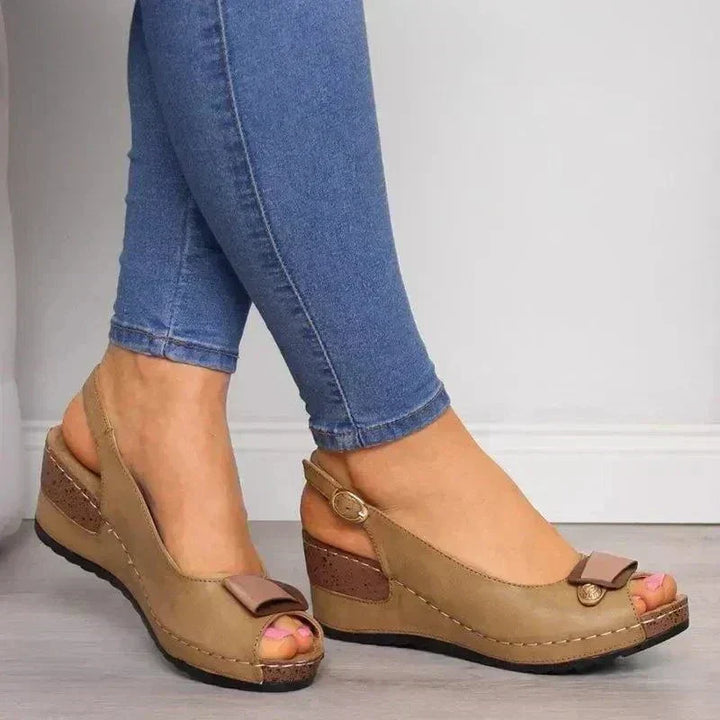 Isabel | Sandales Compensées Brides Femme | Confort Orthopédique