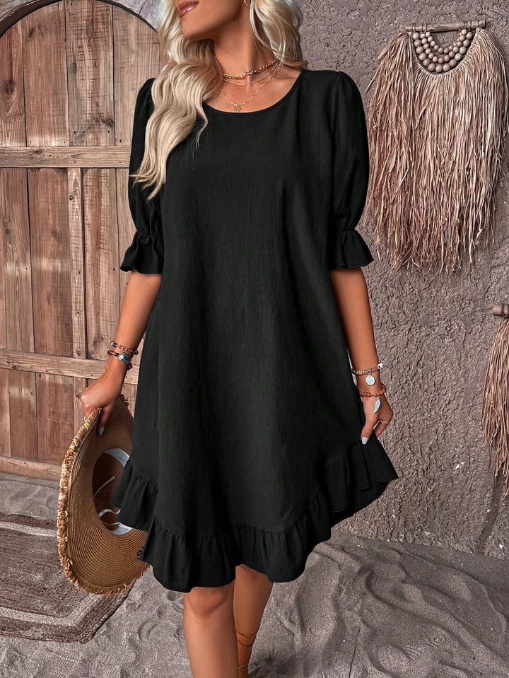 Harper — Robe Femme Lin Noire, Marron, Bleue Pour Style Confirme