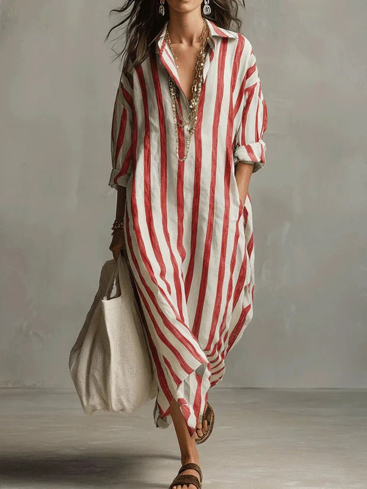 Olivia — Robe Femme Lin Rouge, Bleue, Verte Pour Style Confirme