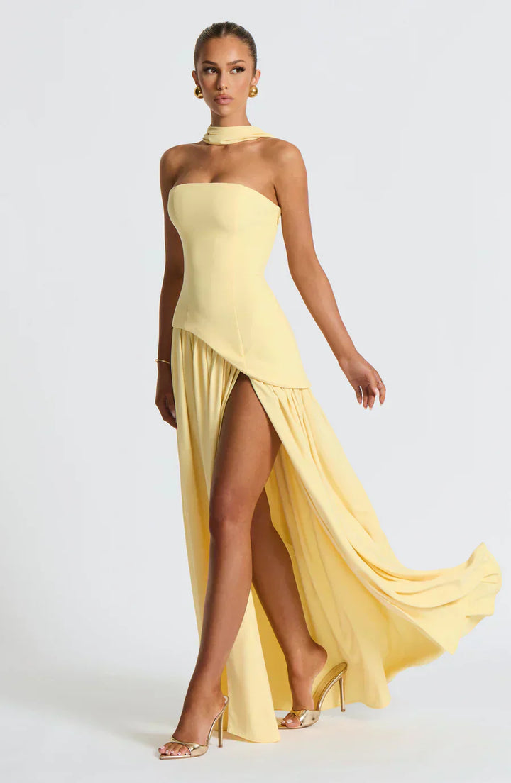 Emily — Robe Femme Mariage Jaune, Noire, Verte Pour Style Confirme
