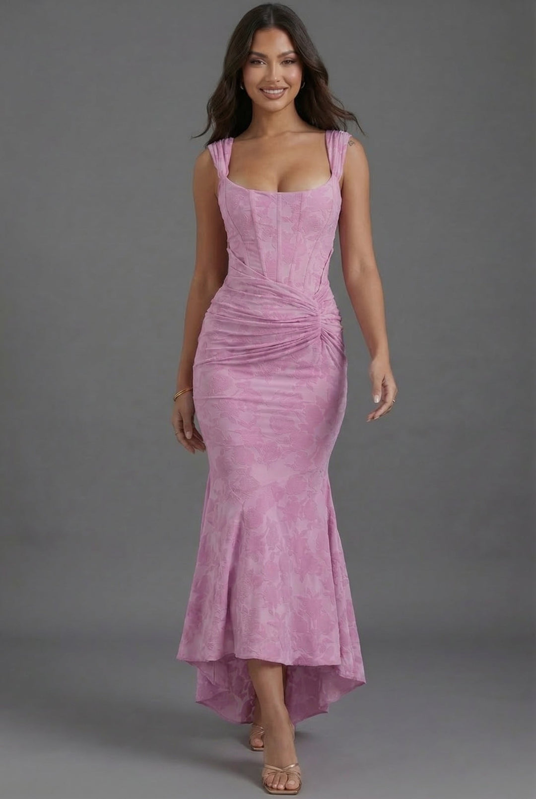 Olivia — Robe Femme Elegante Rose Pour Style Confirme