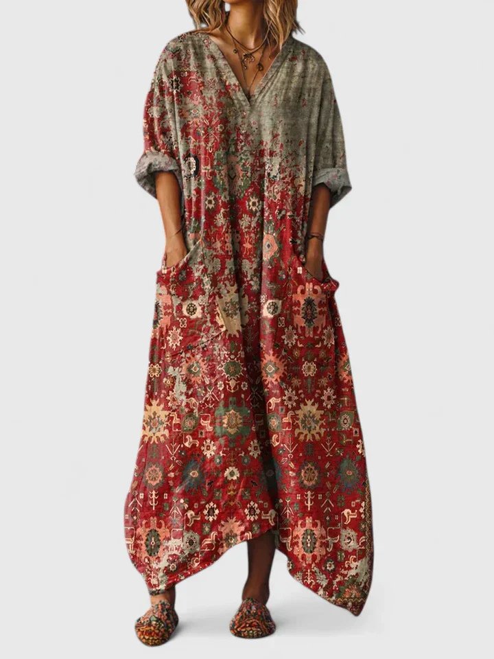 Layla — Robe Femme Boho Bleu Ciel, Orange, Powder Blue Pour Style Confirme