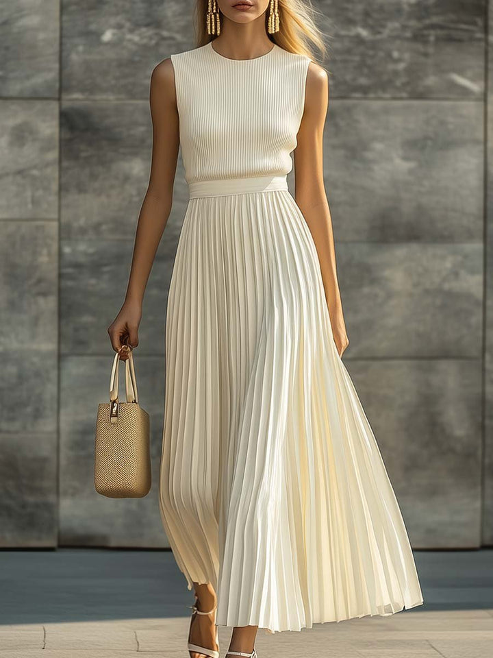 Sophia — Robe Femme Elegante Creme Pour Style Confirme