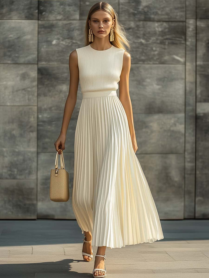 Sophia — Robe Femme Elegante Creme Pour Style Confirme