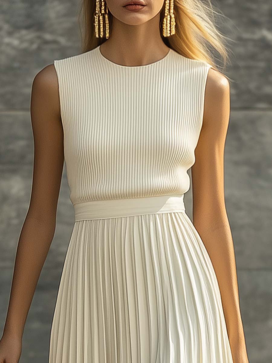 Sophia — Robe Femme Elegante Creme Pour Style Confirme