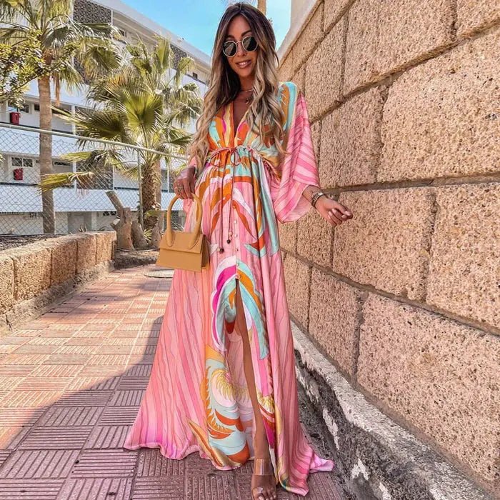 Mia — Robe Femme Elegante Rose Red, Bleue, Light Pink Pour Style Confirme