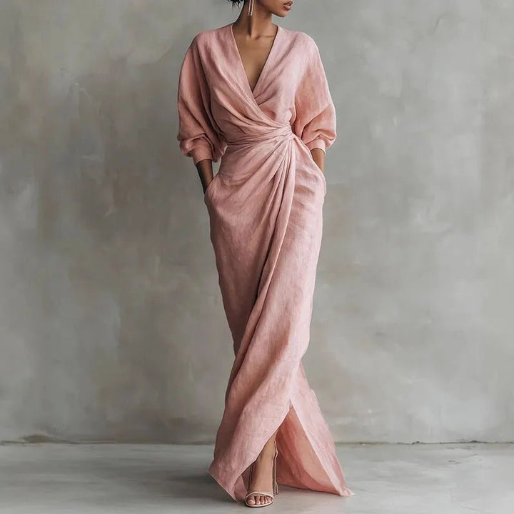 Isabella — Robe Femme Elegante Noire, Marron, Rose Pour Style Confirme