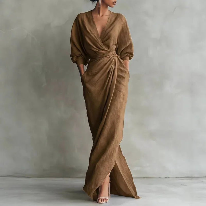 Isabella — Robe Femme Elegante Noire, Marron, Rose Pour Style Confirme