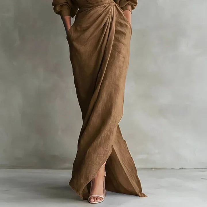 Isabella — Robe Femme Elegante Noire, Marron, Rose Pour Style Confirme