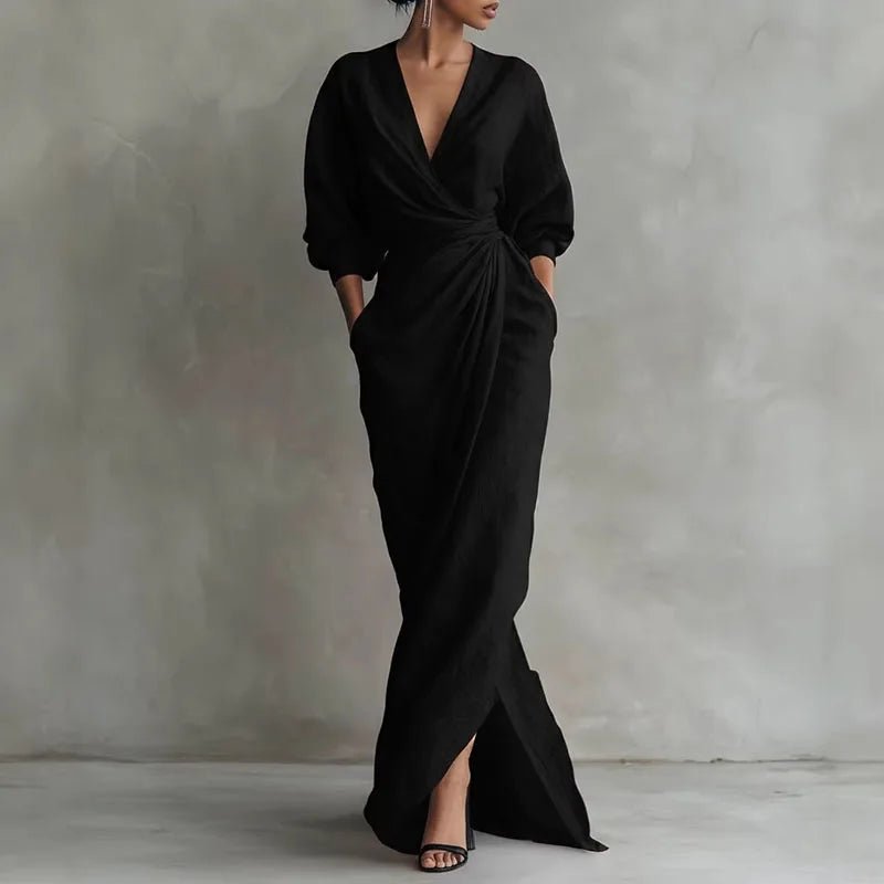 Isabella — Robe Femme Elegante Noire, Marron, Rose Pour Style Confirme
