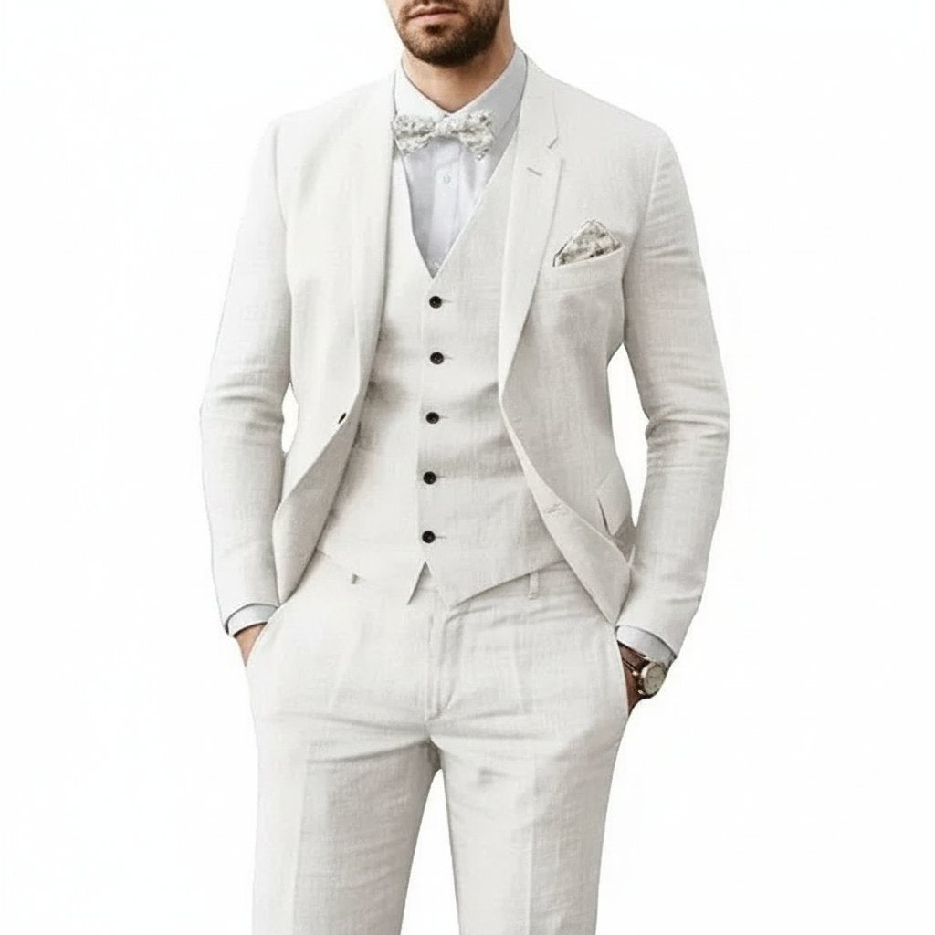 Mason — Costume Homme Lin Trois Pieces Taille Pour Mariage