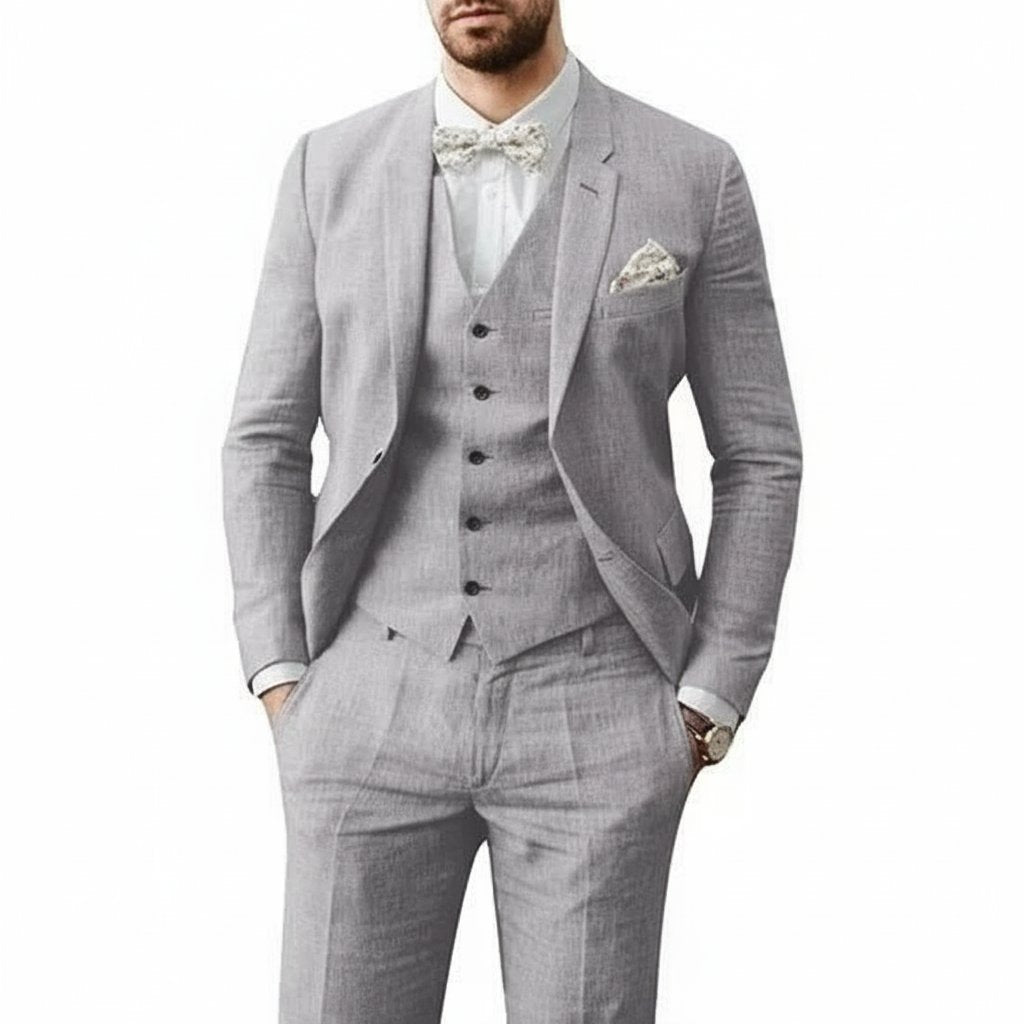 Mason — Costume Homme Lin Trois Pieces Taille Pour Mariage
