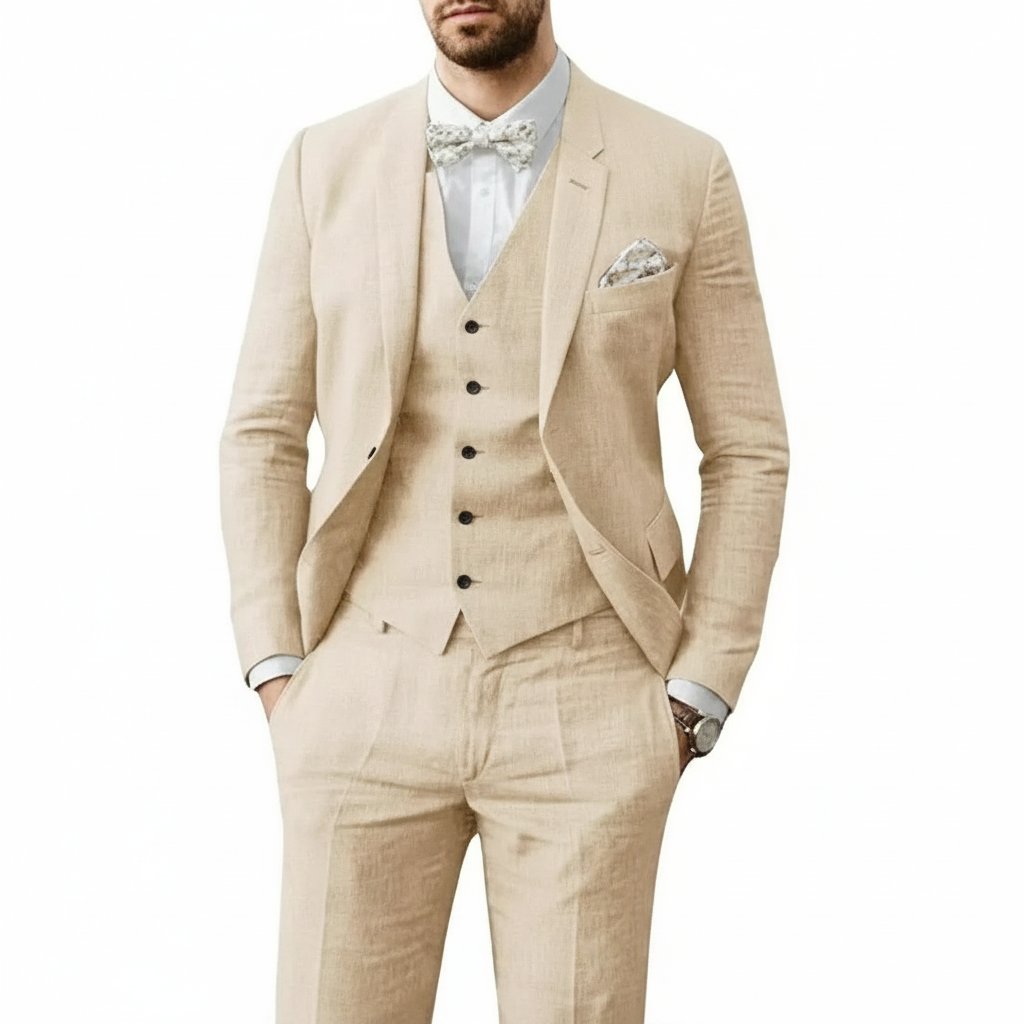 Mason — Costume Homme Lin Trois Pieces Taille Pour Mariage
