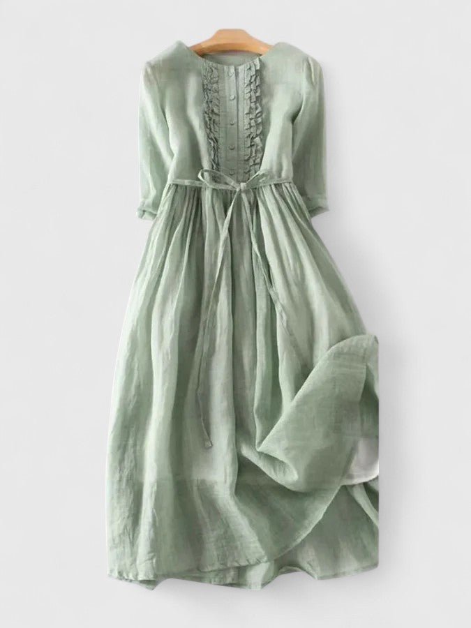 Grace — Robe Femme Lin Blanche, Verte, Rose Pour Style Confirme