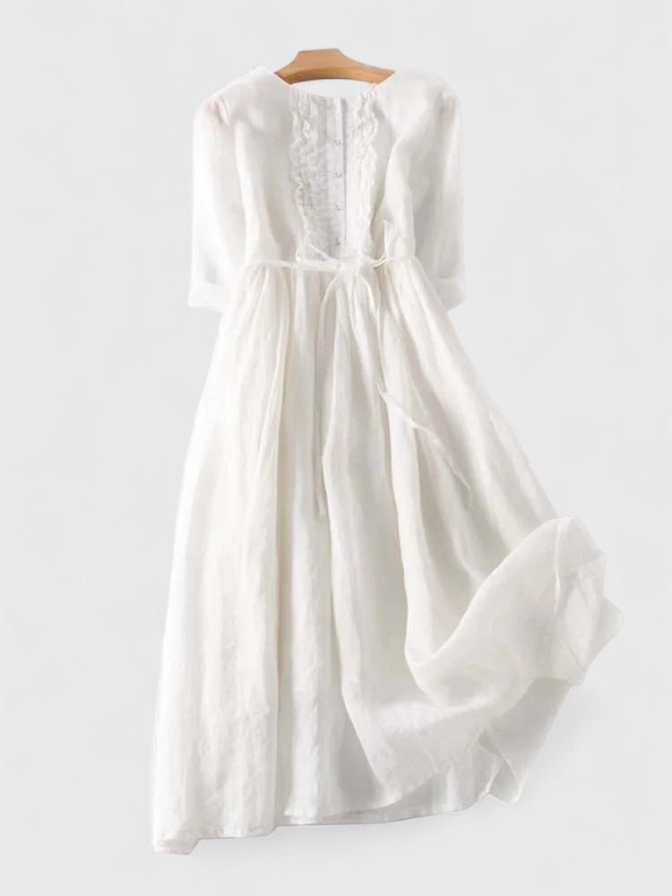 Grace — Robe Femme Lin Blanche, Verte, Rose Pour Style Confirme