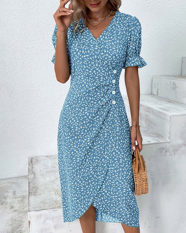 Olivia — Robe Femme Florale Noire, Bleue, Rouge Pour Style Confirme