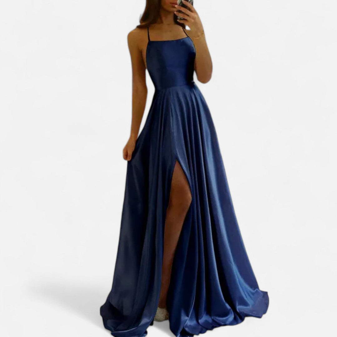 Margaret — Robe Femme Satin Noire, Navy, Bordeaux Pour Style Confirme