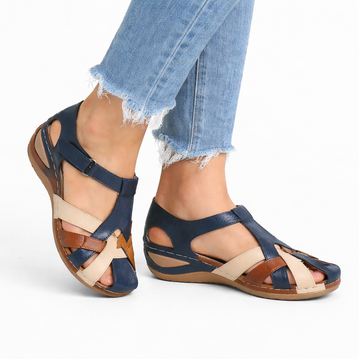 Sandales Compensées Cuir Orthopédiques Femme | Confort Soutien Été