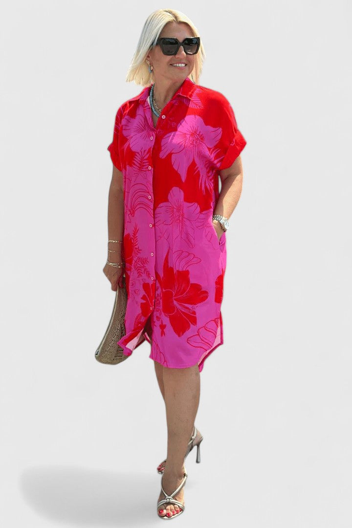 Ivanka — Robe Femme Elegante Verte, Rose Pour Style Confirme