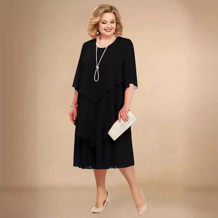 Eleanor — Robe Femme Grande taille Navy, Noire, Dark Red Pour Style Confirme