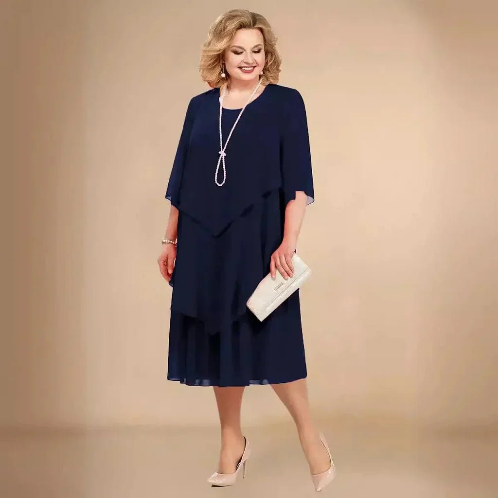 Eleanor — Robe Femme Grande taille Navy, Noire, Dark Red Pour Style Confirme