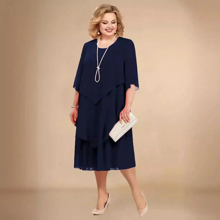 Eleanor — Robe Femme Grande taille Navy, Noire, Dark Red Pour Style Confirme