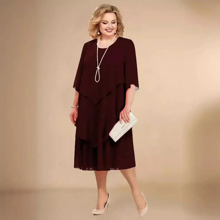 Eleanor — Robe Femme Grande taille Navy, Noire, Dark Red Pour Style Confirme