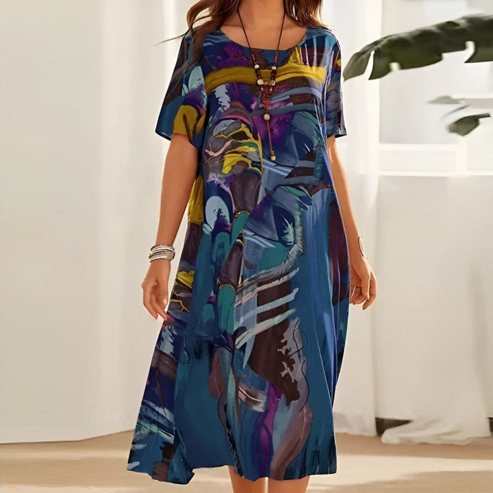 Luna — Robe Femme Grande taille Orange, Bleue, Grise Pour Style Confirme