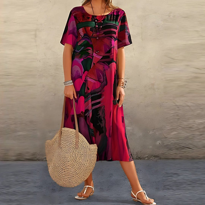Luna — Robe Femme Grande taille Orange, Bleue, Grise Pour Style Confirme