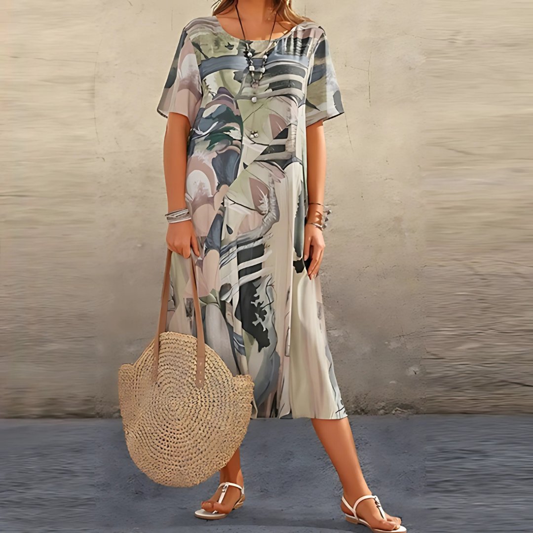 Luna — Robe Femme Grande taille Orange, Bleue, Grise Pour Style Confirme