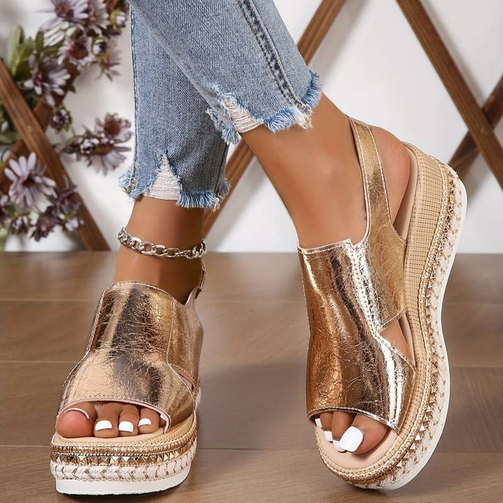 Carla | Sandales Orthopédiques Plateformes Compensées Femme | Confort