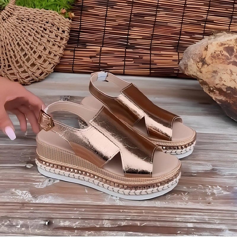 Carla | Sandales Orthopédiques Plateformes Compensées Femme | Confort