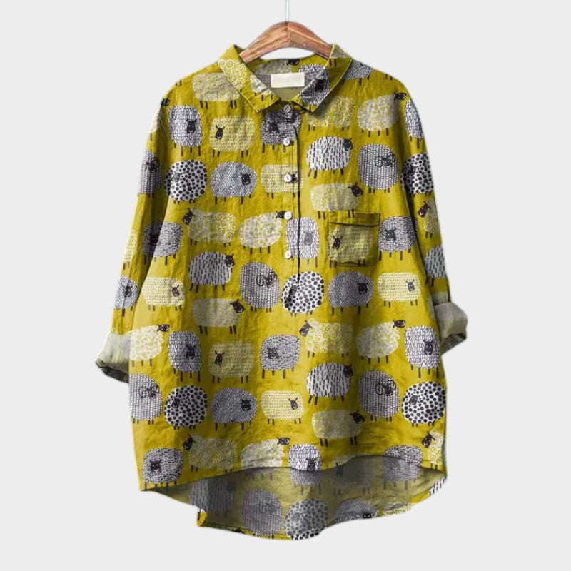 Siara — Blouse Femme Elegante Sheep, Print 1 Pour Style Confirme