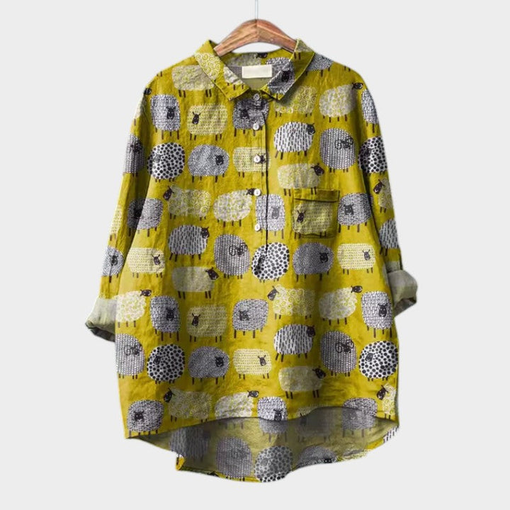 Siara — Blouse Femme Elegante Sheep, Print 1 Pour Style Confirme