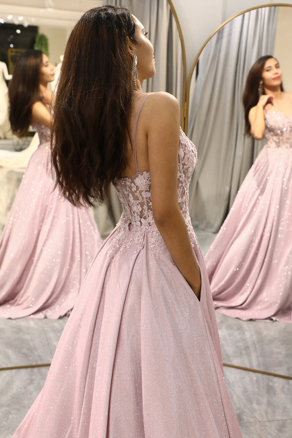 Jessica — Robe Femme Mariage Light Pink Pour Style Confirme