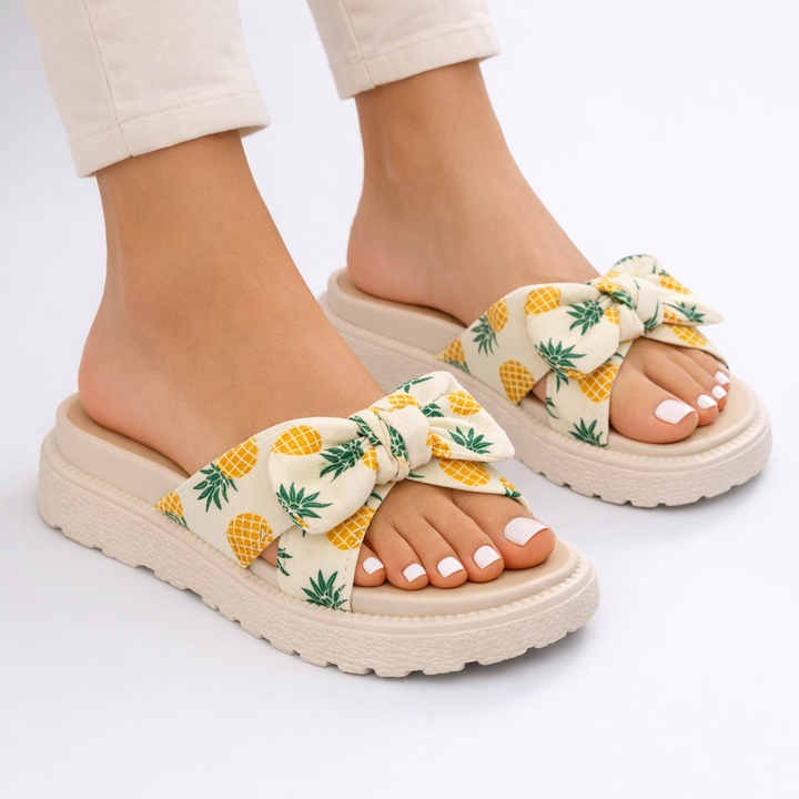 Sandales Plates Nœud Élégant Femme | Légères Confortables Été