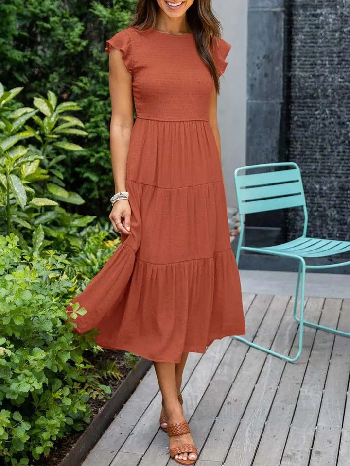 Luna — Robe Femme Elegante Noire, Dark Green, Orange Pour Style Confirme