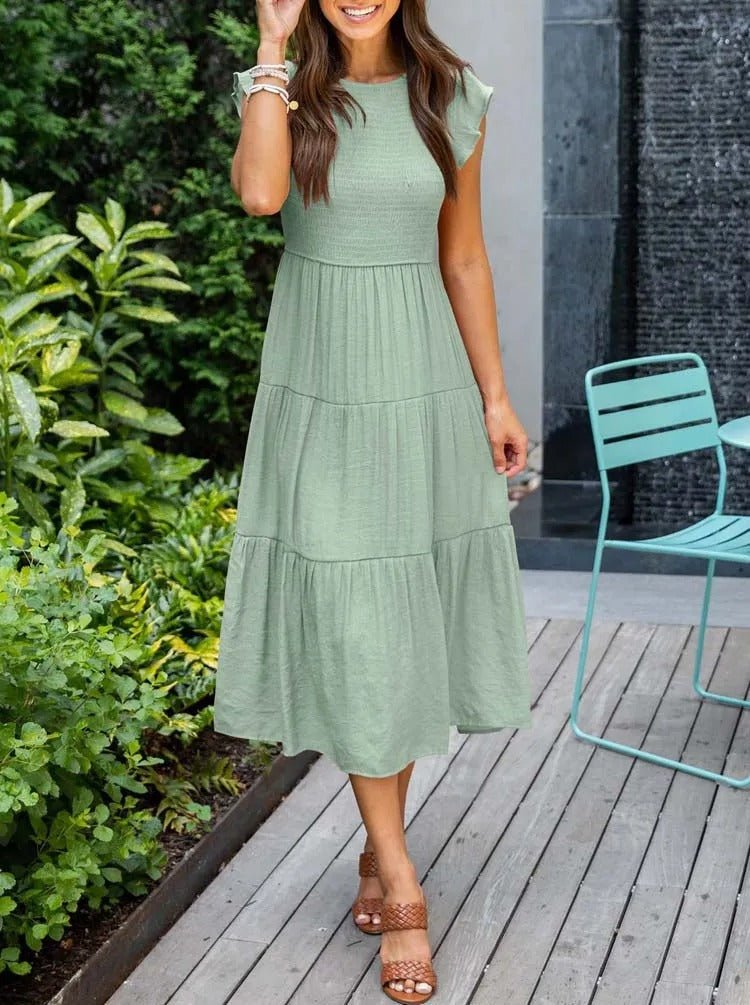 Luna — Robe Femme Elegante Noire, Dark Green, Orange Pour Style Confirme