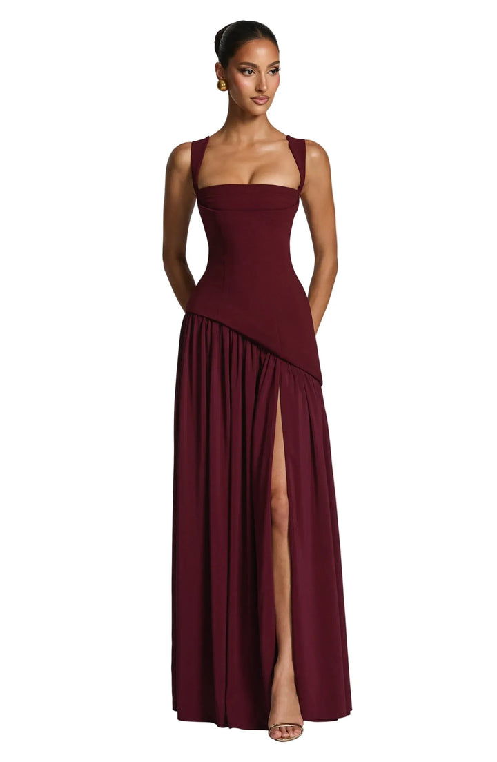 Isabella — Robe Femme Lin Marron, Bordeaux, Noire Pour Style Confirme