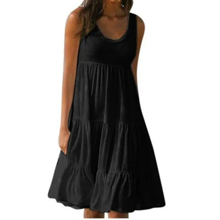 Emma — Robe Femme Boho Noire, Bleu Ciel, Rose Red Pour Style Confirme