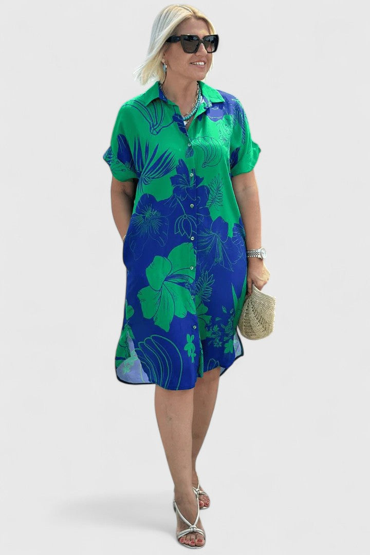 Ivanka — Robe Femme Elegante Verte, Rose Pour Style Confirme